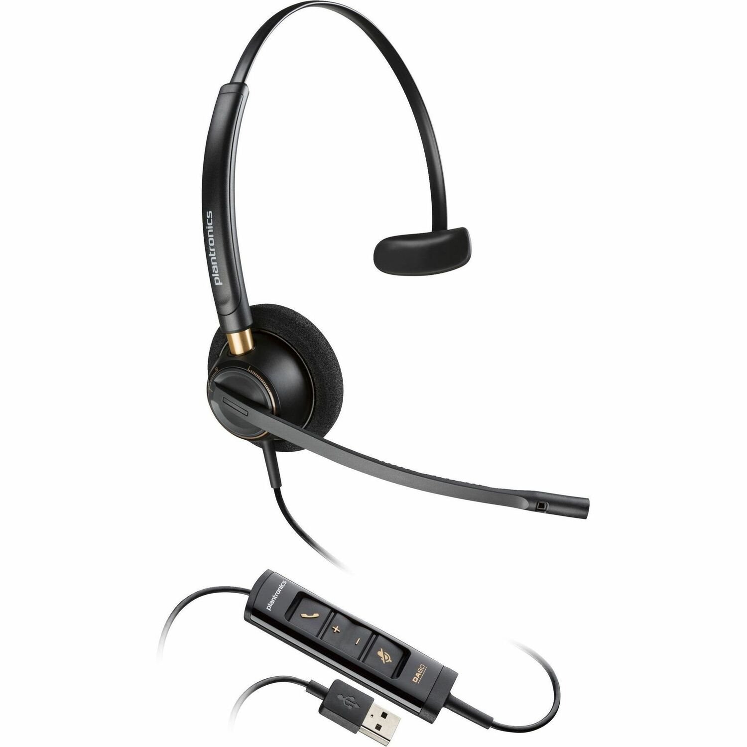 Poly EncorePro 515 Wired Over-the-head, On-ear Mono Headset - Black