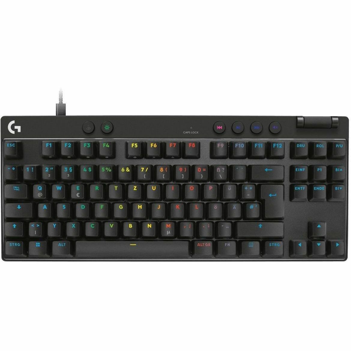 Logitech G PRO X TKL Gaming-toetsenbord - Tenkeyless - Kabel Verbinding - USB Interface - RGB LED - Engels (US) - QWERTY indeling - Zwart