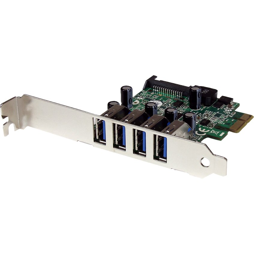 StarTech.com 4 Port PCI Express PCIe SuperSpeed USB 3.0 Controller Card Adapter with UASP - 5Gbps - SATA Power