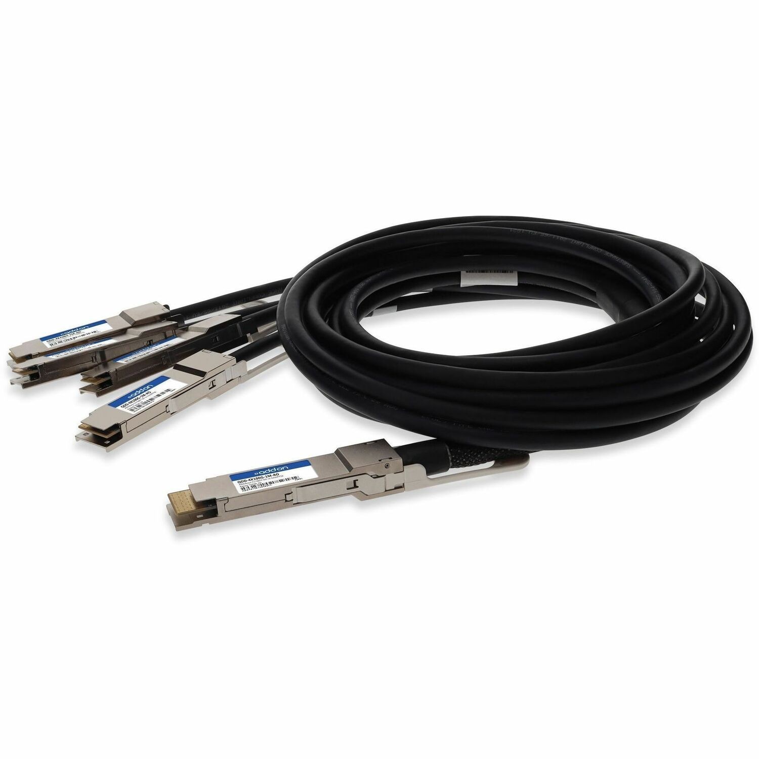 AddOn Juniper Networks QDD-4X100G-1M Compatible TAA 400GBase-CU QSFP-DD 400G to 4xQSFP56 100G PAM-4 Direct Attach Cable (Passive Twinax, 1m)