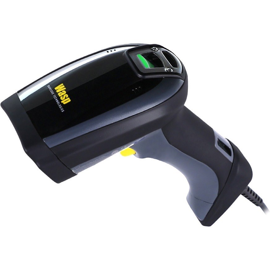 Wasp WDI7500 Handheld Barcode Scanner - Black, Yellow - USB Cable Included