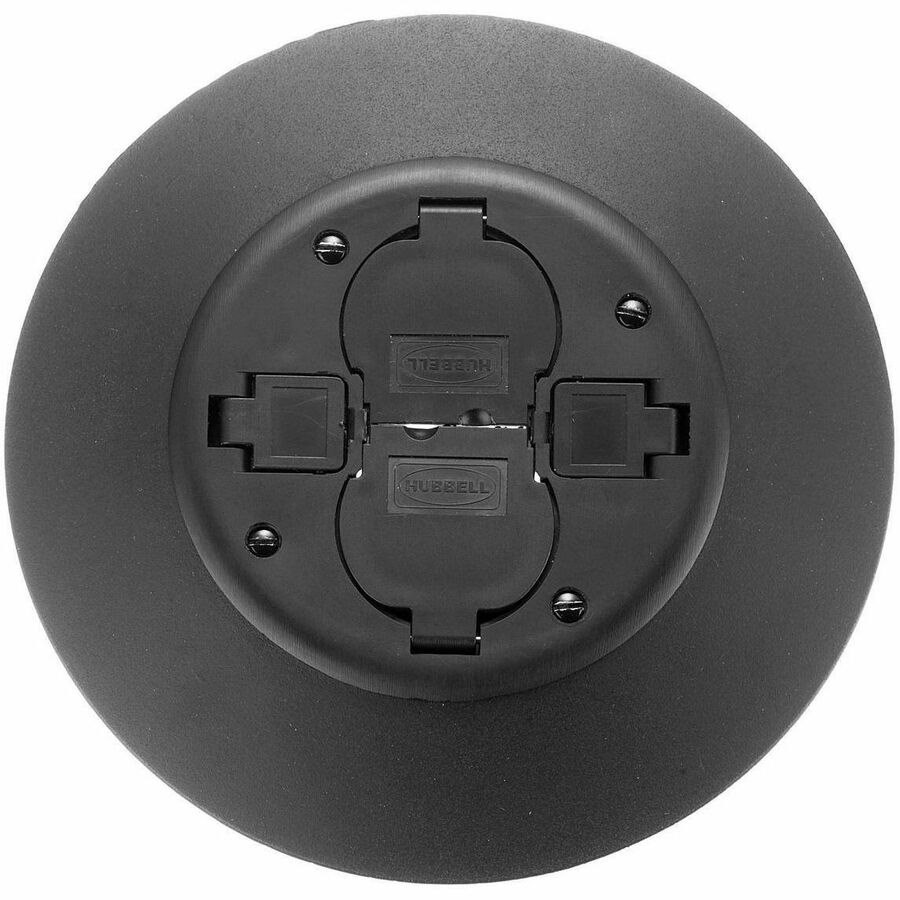 Hubbell Premise Wiring 2x2 Flush Duplex Series, Service Fitting, Black