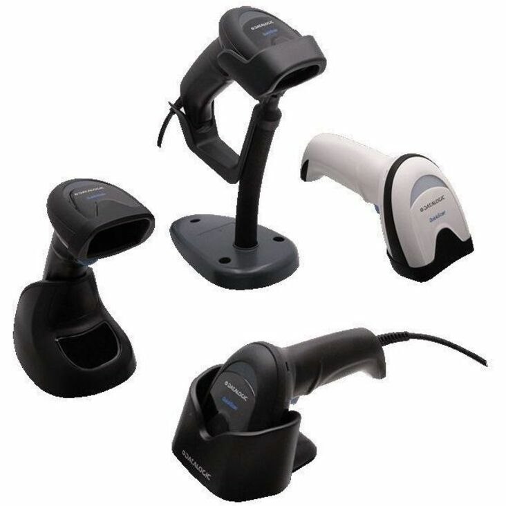 Datalogic QuickScan QD-2500 Retail, Self-checkout, Commercial Service, Hospitality, Transportation, Government Handheld Barcode Scanner Kit - Cable Connectivity - White - USB Cable Included