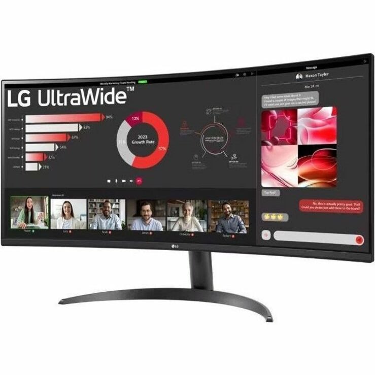 LG Ultrawide 34WR50QC-B 34" Class UW-QHD Curved Screen Gaming LCD Monitor - 21:9 - Black