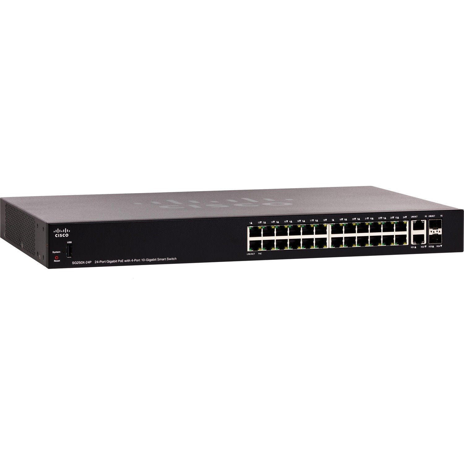 Cisco SG250X-24P Gigabit PoE with 4-Port 10-Gigabit Smart Switch