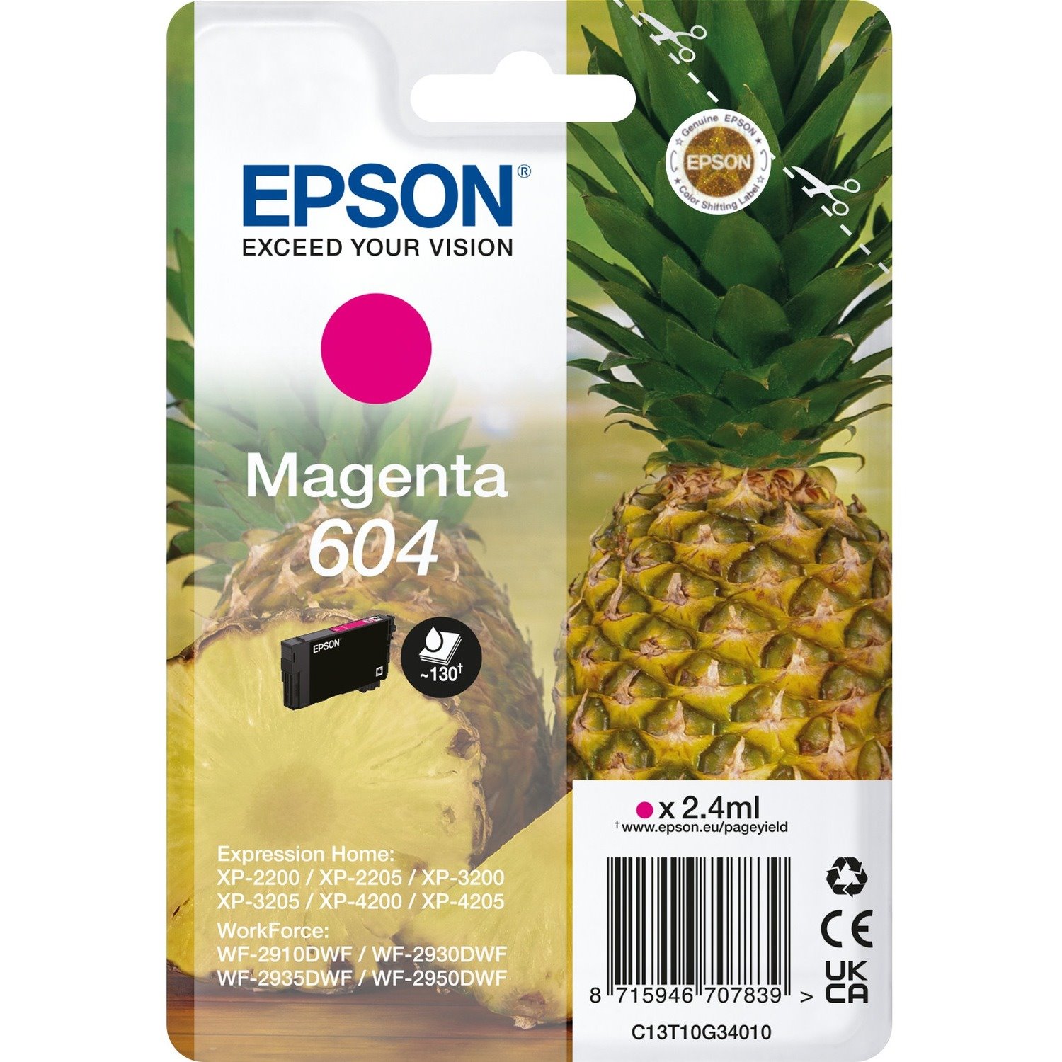 Epson 604 Original Standard Yield Inkjet Ink Cartridge - Single Pack - Magenta Pack