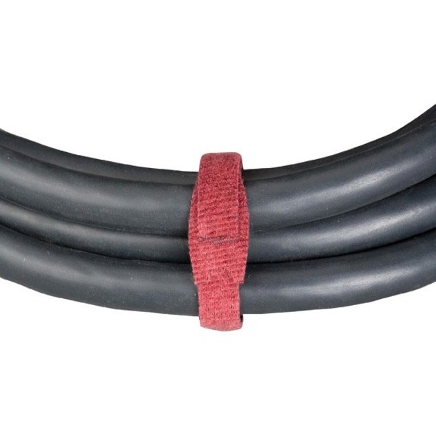 Black Box Hook and Loop Cable Wrap - Plenum Rated, 0.5" x 8" , Maroon, 10-Pack