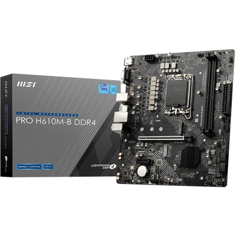 MSI H610M-B DDR4 Desktop Motherboard - Intel H610 Chipset - Socket LGA-1700 - Micro ATX