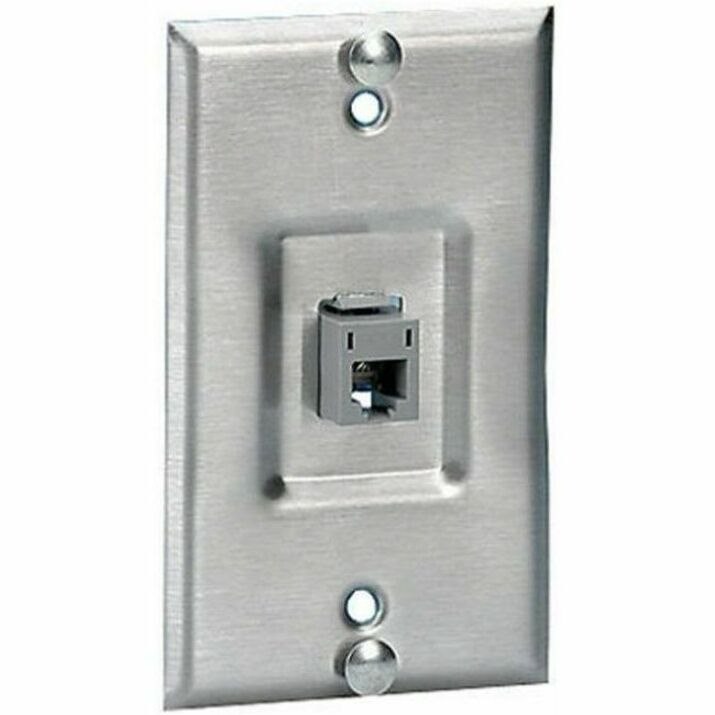 Hubbell Plate,W-Phone,Usoc,1-G,1Port,Recessed,Ss