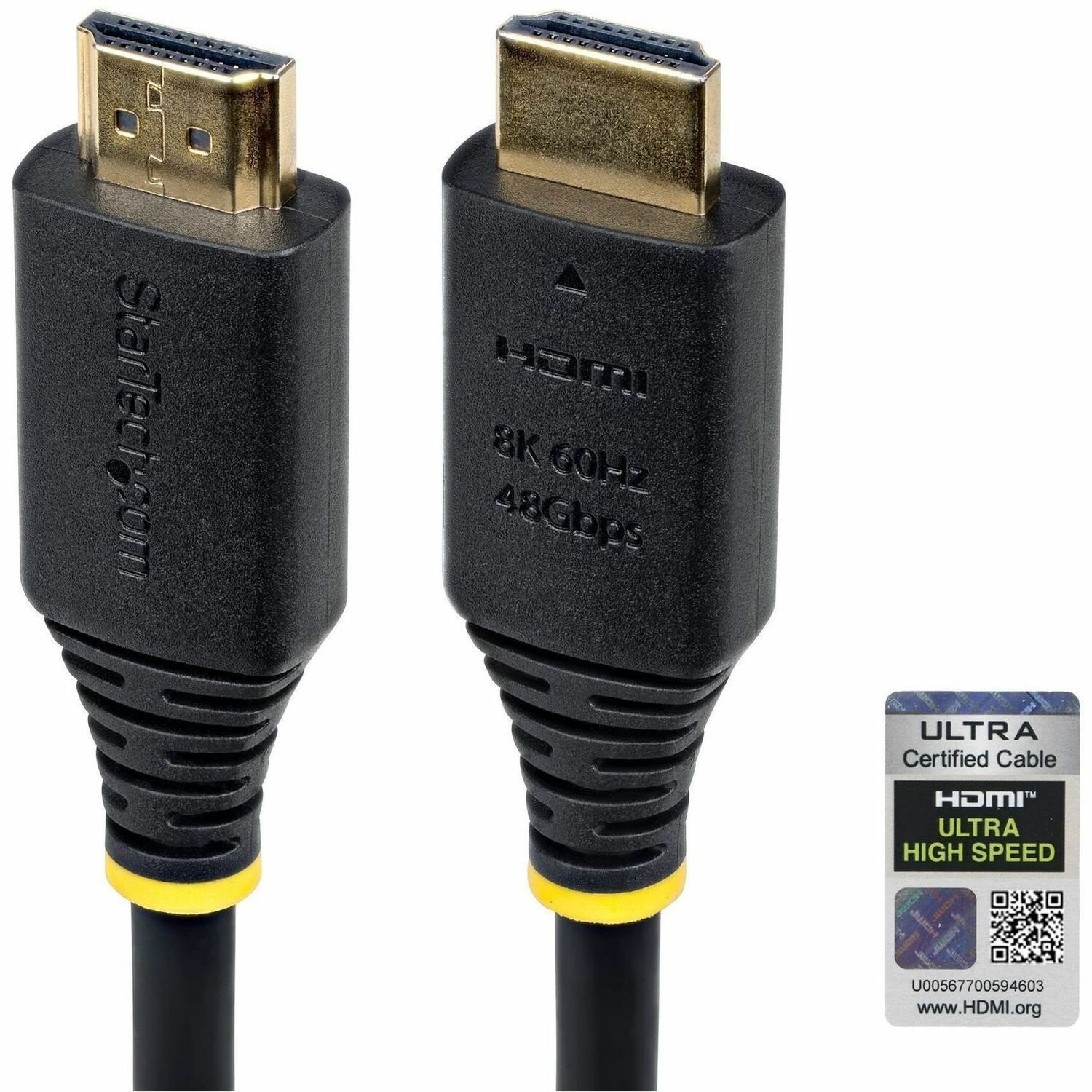 StarTech.com 50cm (1.6ft) Certified Ultra High Speed HDMI Cable, 8K 60Hz/4K 120Hz, HDMI 2.1 Cable with HDR10+ / eARC, 48Gbps, 8K HDMI Cord