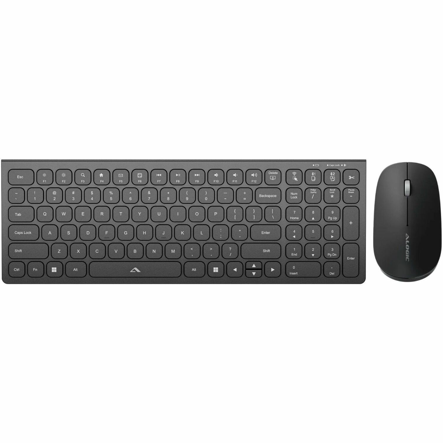 ALOGIC Echelon Compact USB-C Rechargeable Bluetooth Keyboard for US Win (Black) + Mouse Combo US