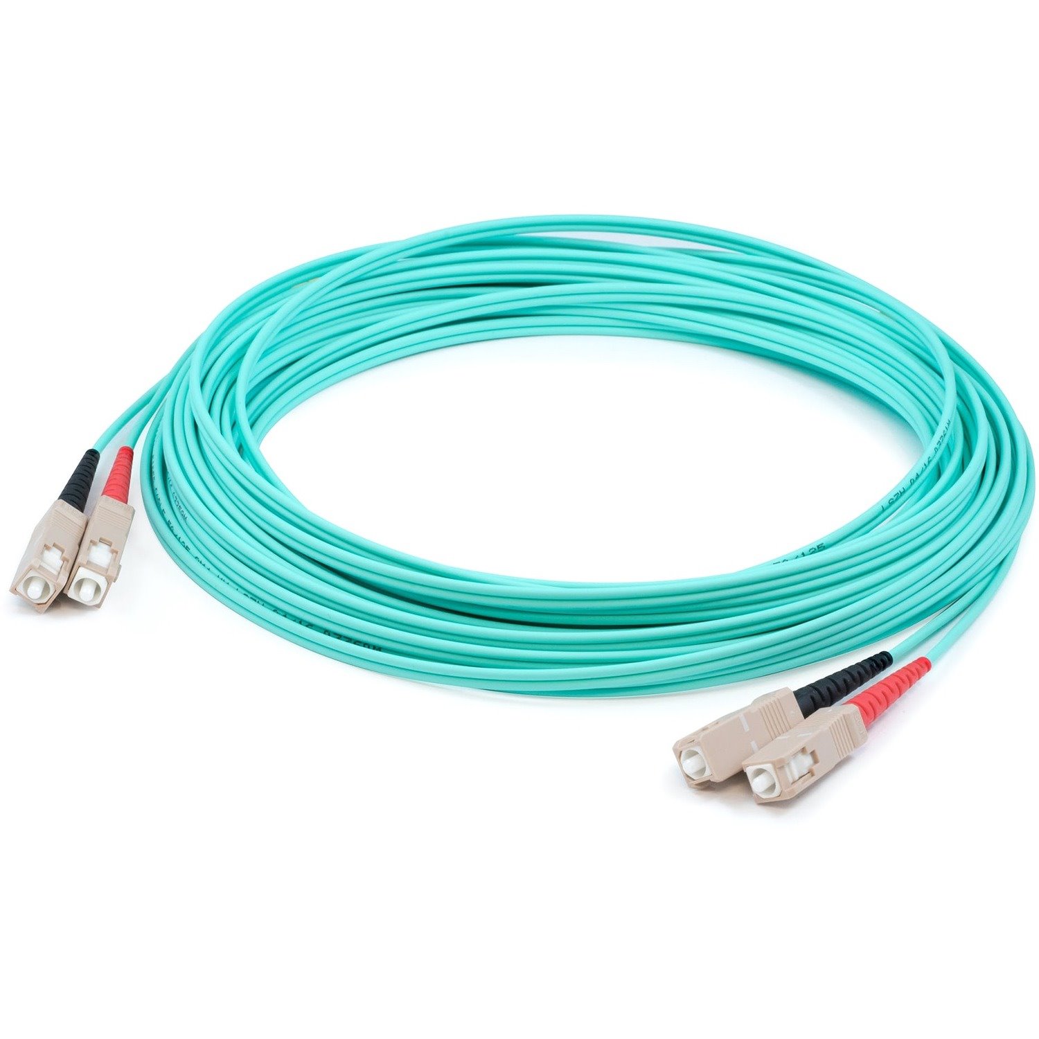 AddOn 25m SC to SC Aqua OM4 Duplex OFNP (Plenum-Rated) Fiber Patch Cable
