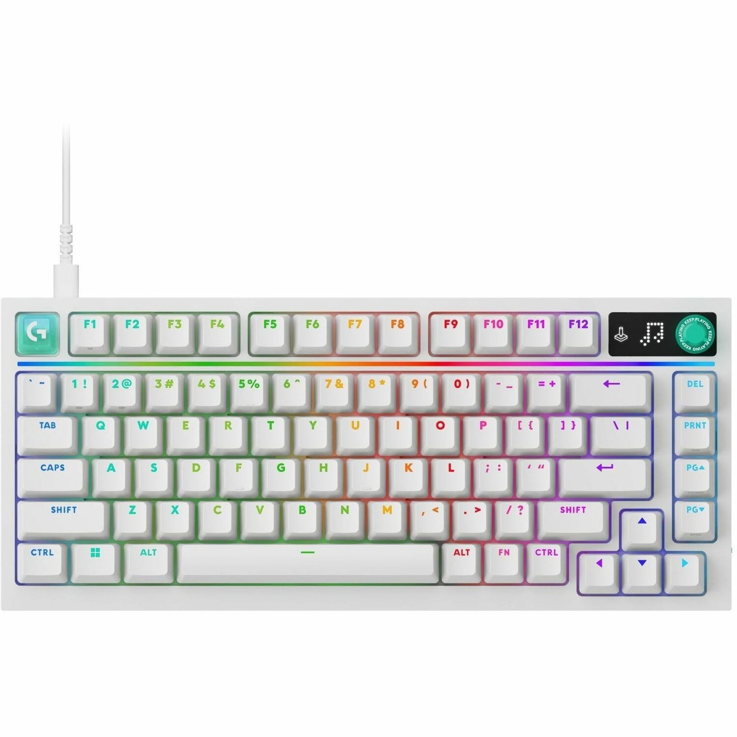 Logitech G316 X 75 Gaming Keyboard, 8 kHz Report Rate, Hot-Swappable Tactile Switches, Gasket Structure, Double Shot PBT Keycaps, White
