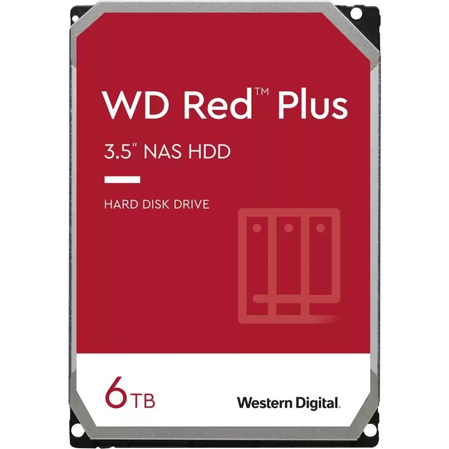 WD Red Plus WD60EFPX 6 TB Hard Drive - 3.5" Internal - SATA (SATA/600) - Conventional Magnetic Recording (CMR) Method