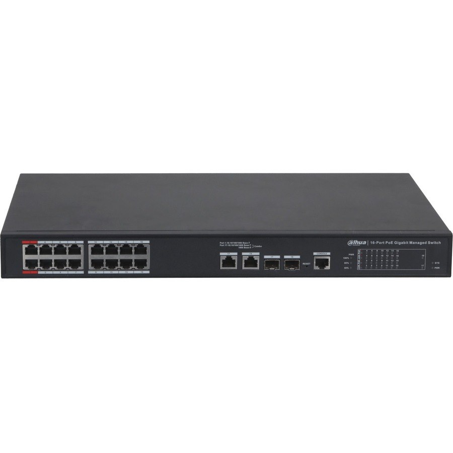 Dahua DH-PFS4218-16GT2GF-240 16 Ports Manageable Ethernet Switch - Gigabit Ethernet - 10/100/1000Base-T, 1000Base-X