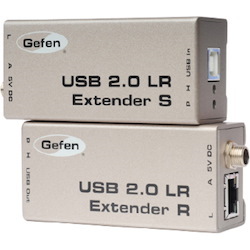 Gefen USB 2.0 Extender, 330ft (100m) Range, 480Mbps Speed, Plug-and-Play, No Drivers, Supports USB Peripherals, CAT5/5e/6 Cable, Compatible with Windows, MacOS, Linux, Dual USB Powered Connections