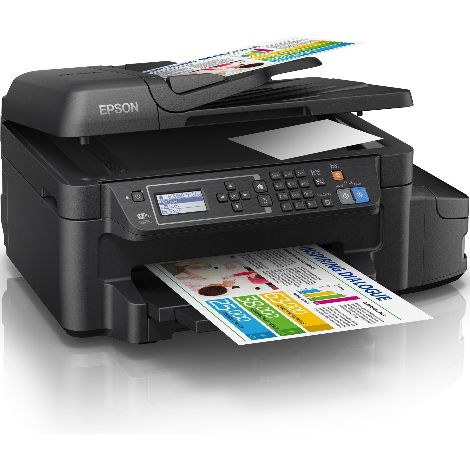 Epson WorkForce ET-4550 Wireless EcoTank Inkjet Multifunction Printer - Colour