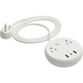 Eaton Tripp Lite Series Safe-IT 30W 2-Outlet Surge Protector - 5-15R Outlets, 3 USB Ports, 6 ft. (1.8 m) Cord, 300 Joules, Antimicrobial Protection, White