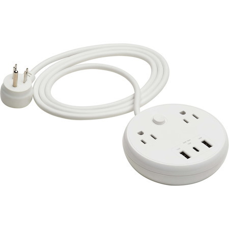 Eaton Tripp Lite Series Safe-IT 30W 2-Outlet Surge Protector - 5-15R Outlets, 3 USB Ports, 6 ft. (1.8 m) Cord, 300 Joules, Antimicrobial Protection, White