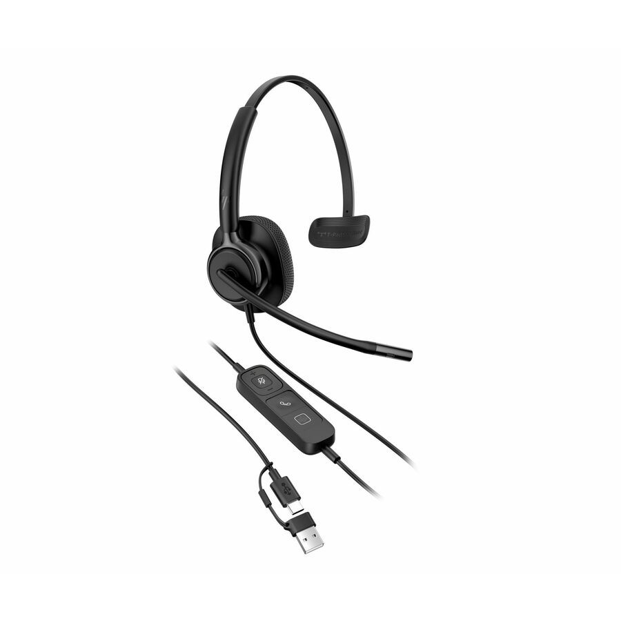 Poly Mission 400 415 Wired Over-the-head, On-ear Mono Headset - Black