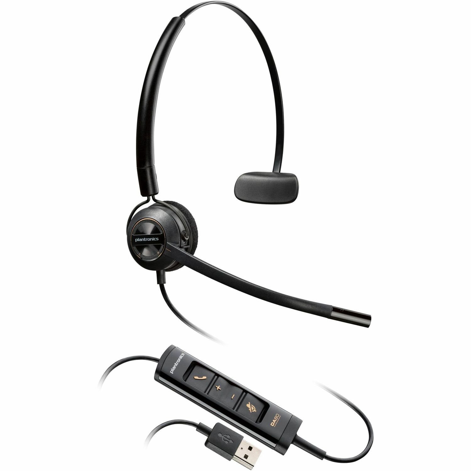Poly EncorePro 545 Bedraad Over het hoofd, Op het oor Mono Headset - Zwart