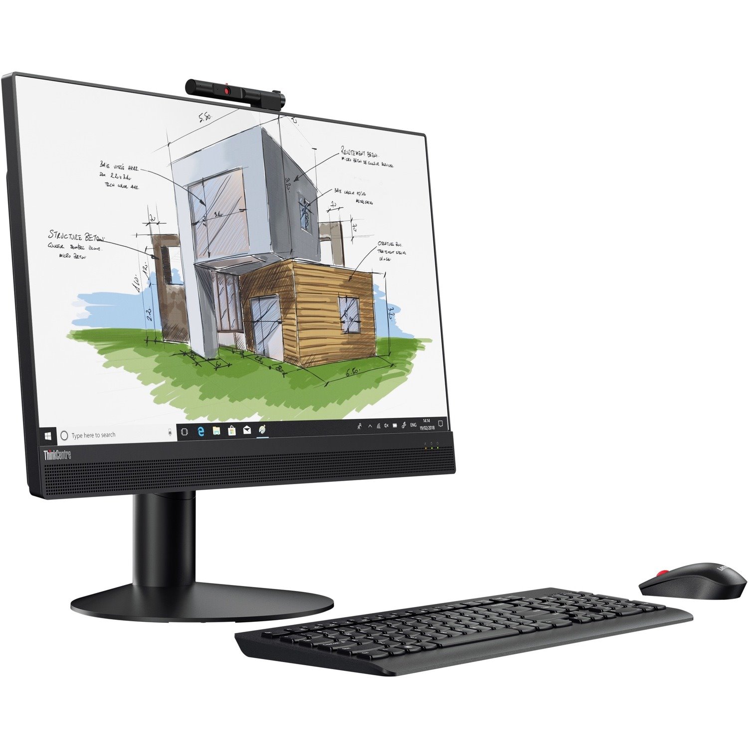 Lenovo ThinkCentre M920z 10S60042US All-in-One Computer - Intel Core i5 9th Gen i5-9400 - 8 GB - 256 GB SSD - 23.8" Full HD - Desktop - Business Black