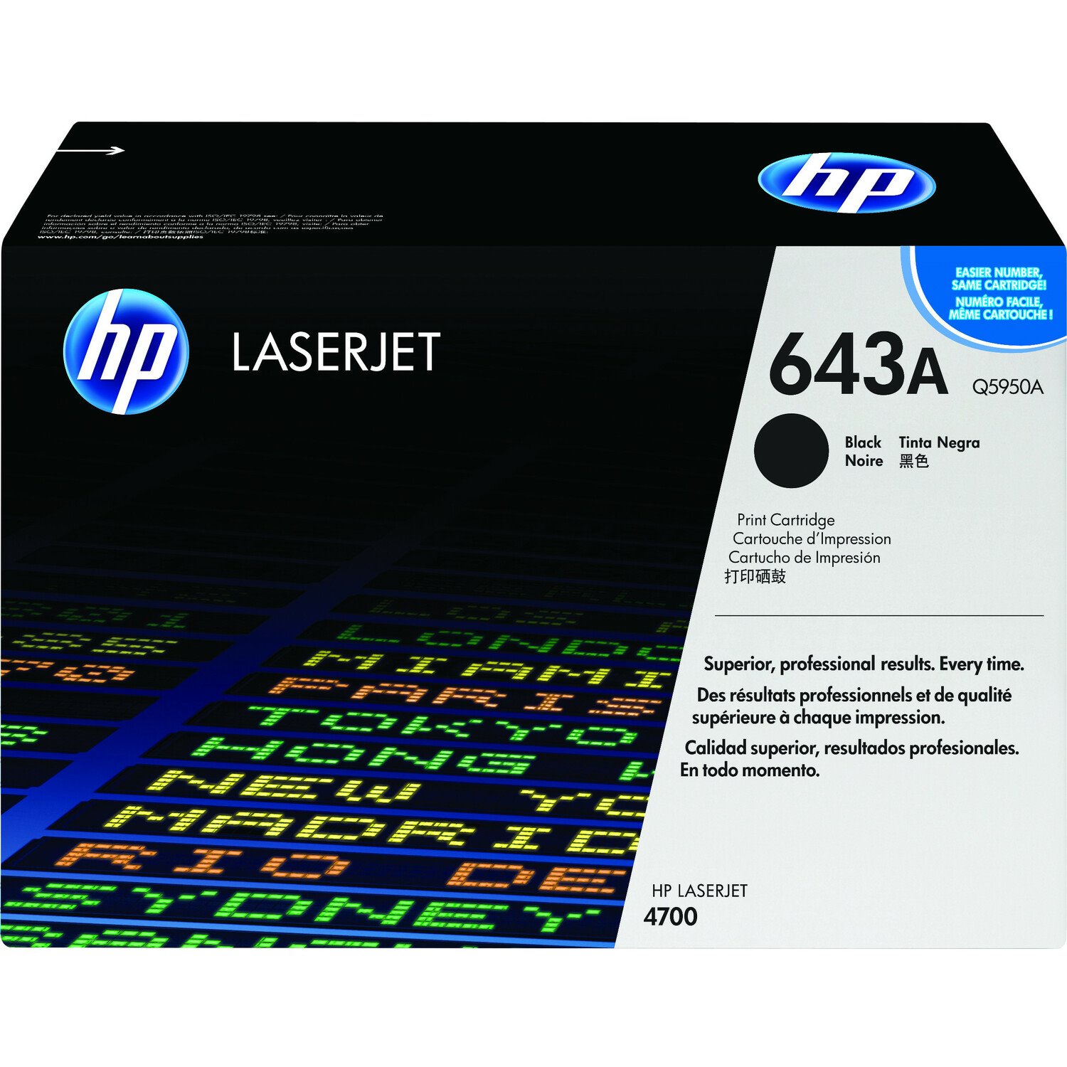 HP 643A Original Laser Toner Cartridge - Black - 1 Pack