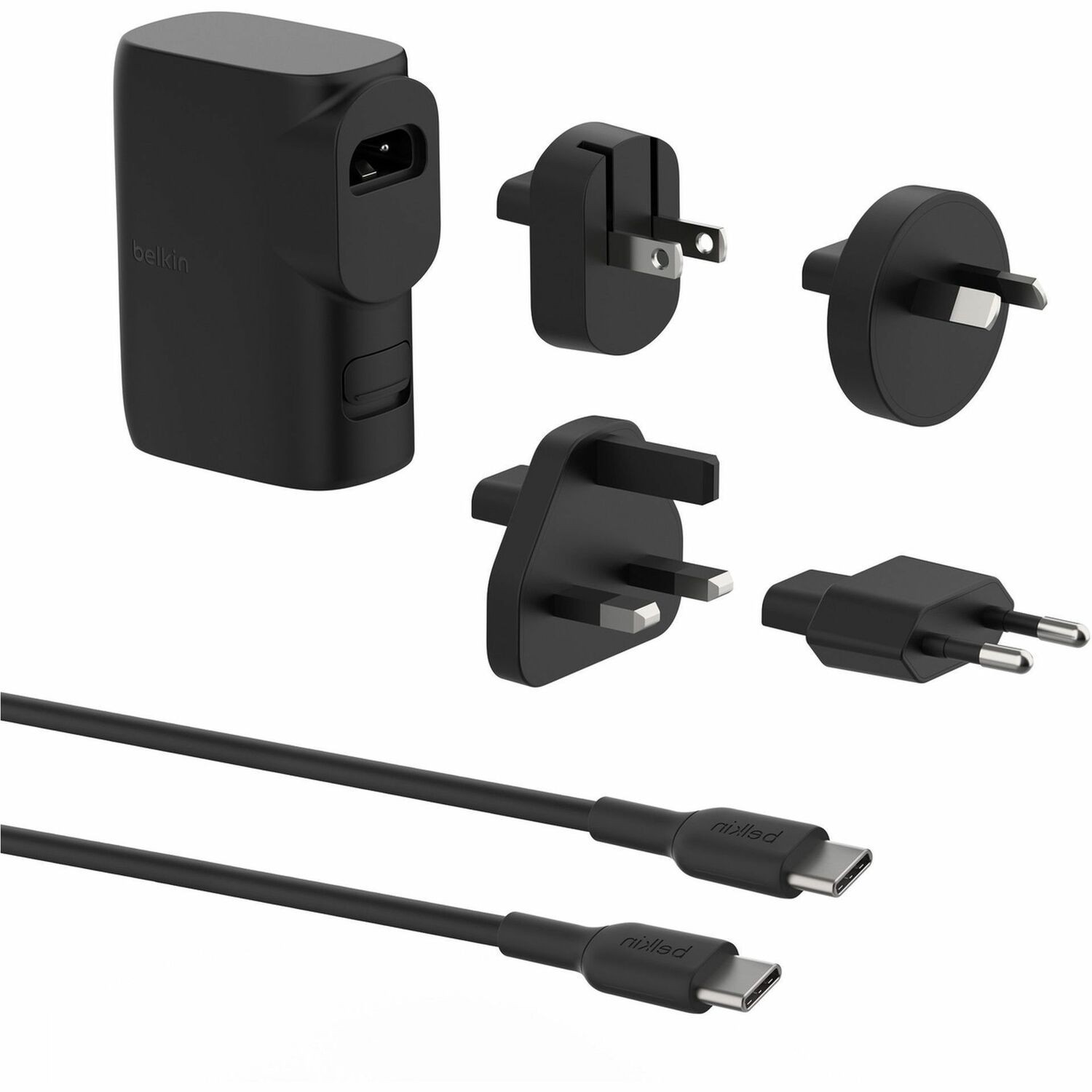 Belkin BoostCharge Hybrid PD 3.0 25W Dual Wall Charger + 5K mAh Power Bank + Travel Adapter Kit +USB-C Cable- Black(BPZ003bt1MBK-B6), 2 Years Warranty