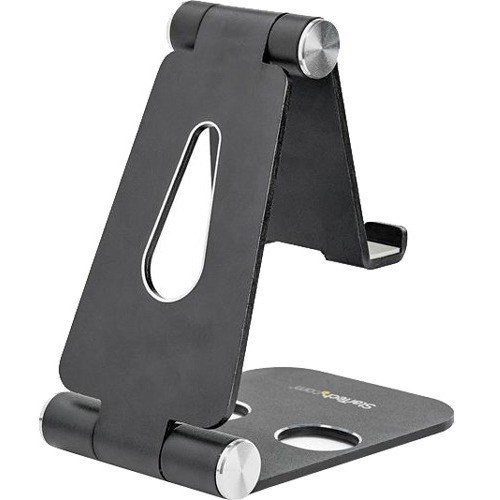 StarTech.com Phone and Tablet Stand - Foldable Universal Mobile Device Holder - Smartphones/Tablets - Adjustable Cell Phone Stand for Desk