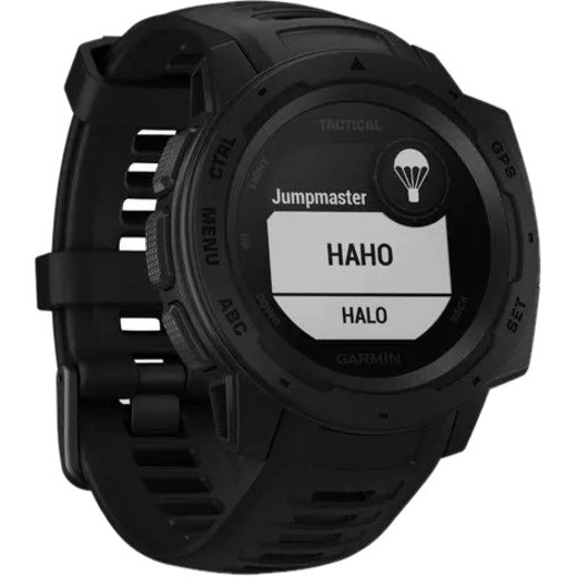Garmin Instinct Tactical GPS Watch - Round Case Shape - Black Body Color - Fiber Reinforced Polymer Body Material - Fiber Reinforced Polymer Case Material - Silicone Band Material