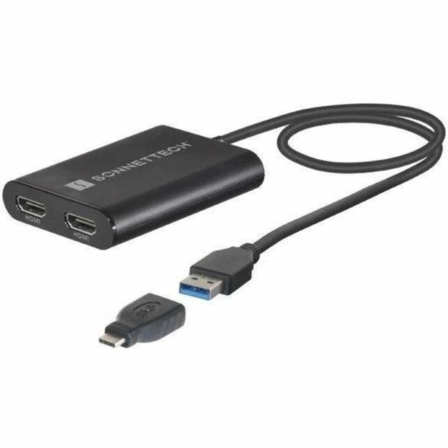 Sonnet USB 3 DisplayLink Dual 4K 60Hz HDMI Adapter