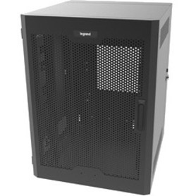 C2G 12RU Swing-Out Wall-Mount Cabinet with Perforated Door-Black-TAA