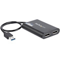 StarTech.com USB to Dual DisplayPort Adapter - 4K 60Hz - USB 3.0 5Gbps - USB Dual Monitor Adapter - Dual DisplayPort Adapter - DisplayLink Certified