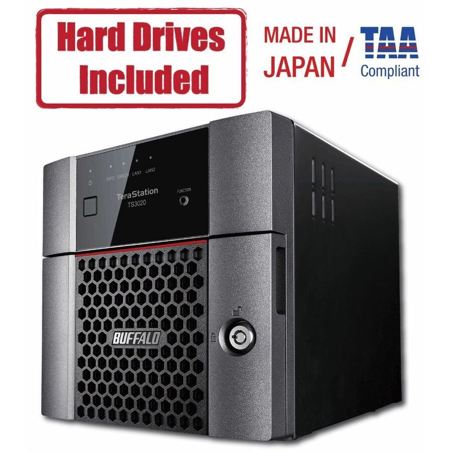 BUFFALO TeraStation 3220DN 2-Bay Desktop NAS 16TB (2x8TB) with HDD NAS Hard Drives Included 2.5GBE / Computer Network Attached Storage / Private Cloud / NAS Storage/ Network Storage / File Server