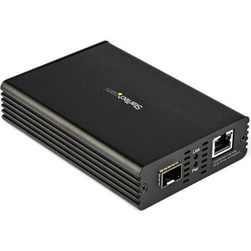 StarTech.com 10GbE Fiber Ethernet Media Converter 10GBASE-T- SFP to RJ45 Single Mode/Multimode Fiber to Copper Bridge 10Gbps Network