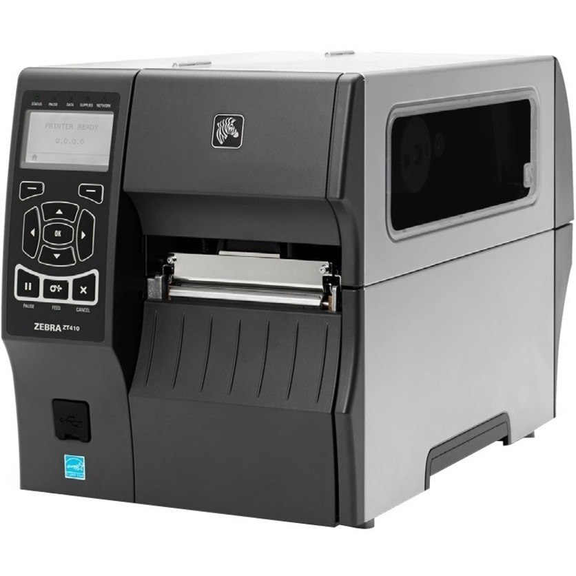 Zebra ZT410 Desktop Direct Thermal/Thermal Transfer Printer - Monochrome - Label Print - Fast Ethernet - USB - Serial - Bluetooth