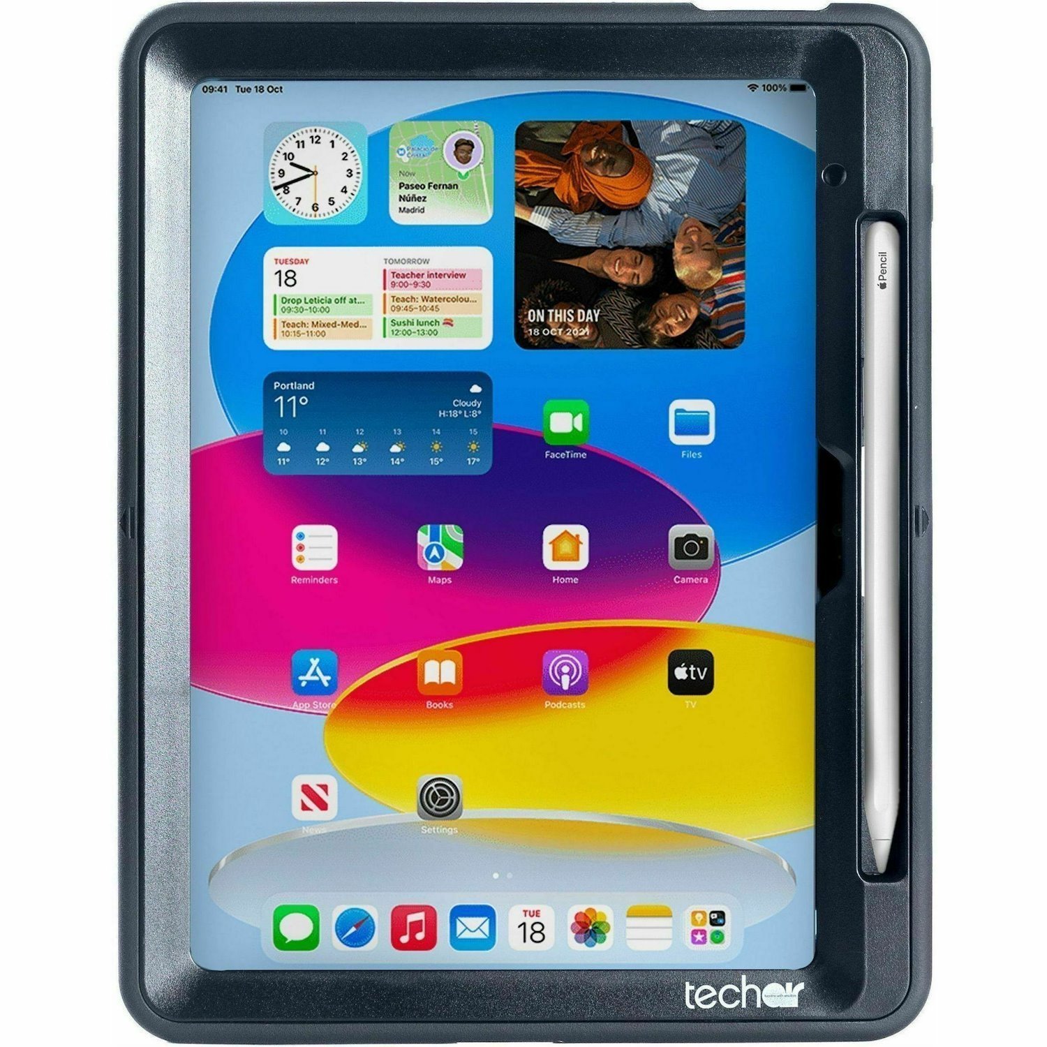tech air Rugged Case for Apple iPad Air 11 (2025), iPad (10th Generation) Tablet - Black