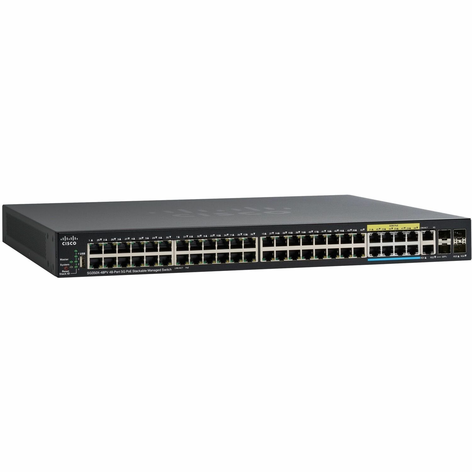Cisco SG350X-48PV 48-Port 5G PoE Stackable Managed Switch