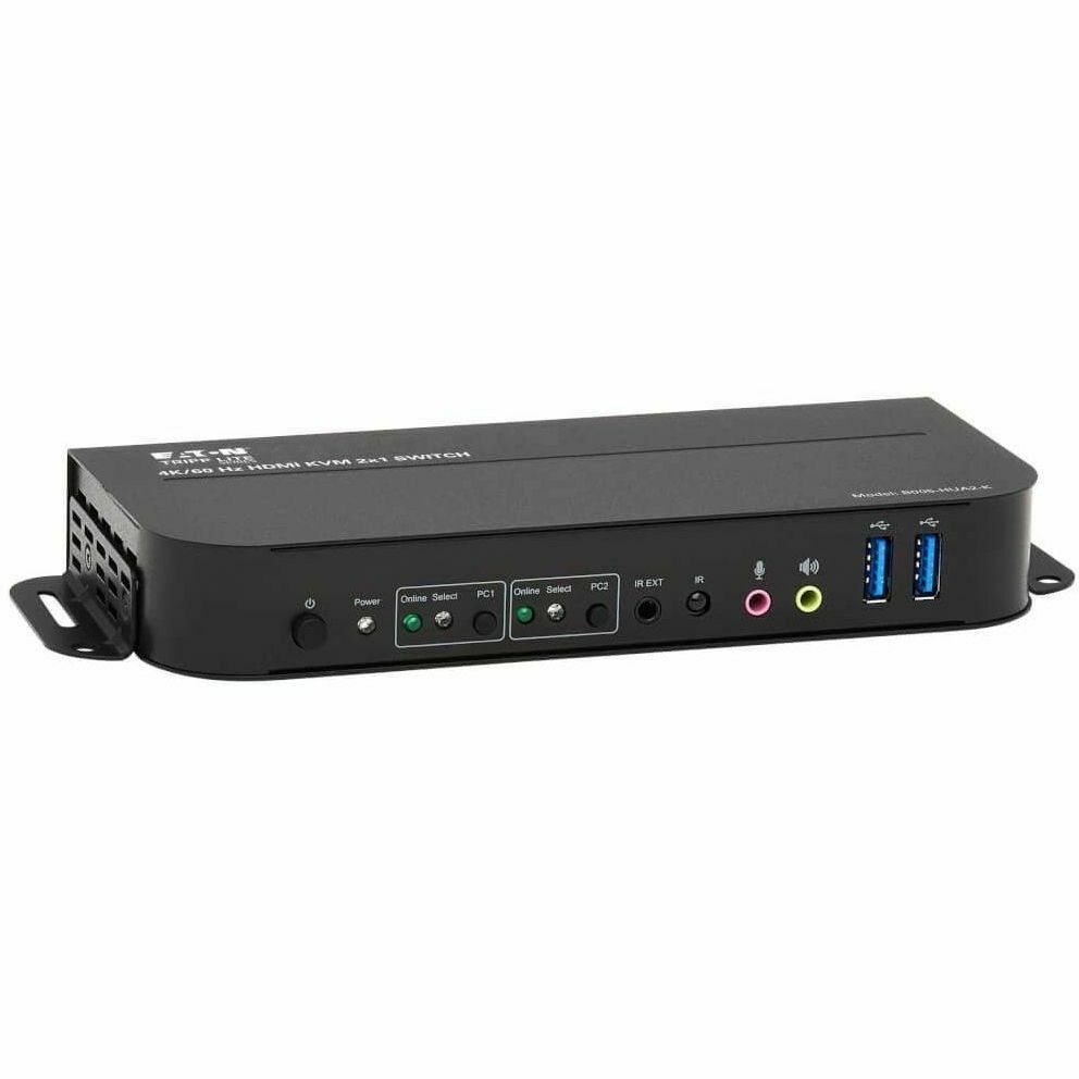 Eaton Tripp Lite Series 2-Port HDMI/USB KVM Switch - 4K 60 Hz, HDR, HDCP 2.2, IR, USB Sharing, USB 3.0 Cables