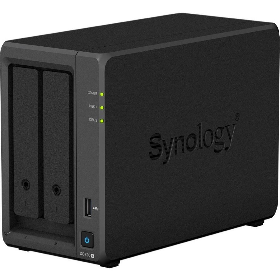 Synology DiskStation DS720+ 2 x Total Bays SAN/NAS Storage System - 16 TB HDD Celeron J4125 Quad-core (4 Core) 2 GHz - 2 GB RAM - DDR4 SDRAM Desktop