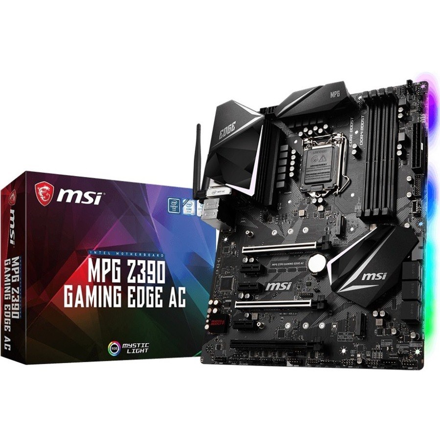 MSI MPG Z390 GAMING EDGE AC Desktop Motherboard - Intel Z390 Chipset - Socket H4 LGA-1151 - Intel Optane Memory Ready - ATX