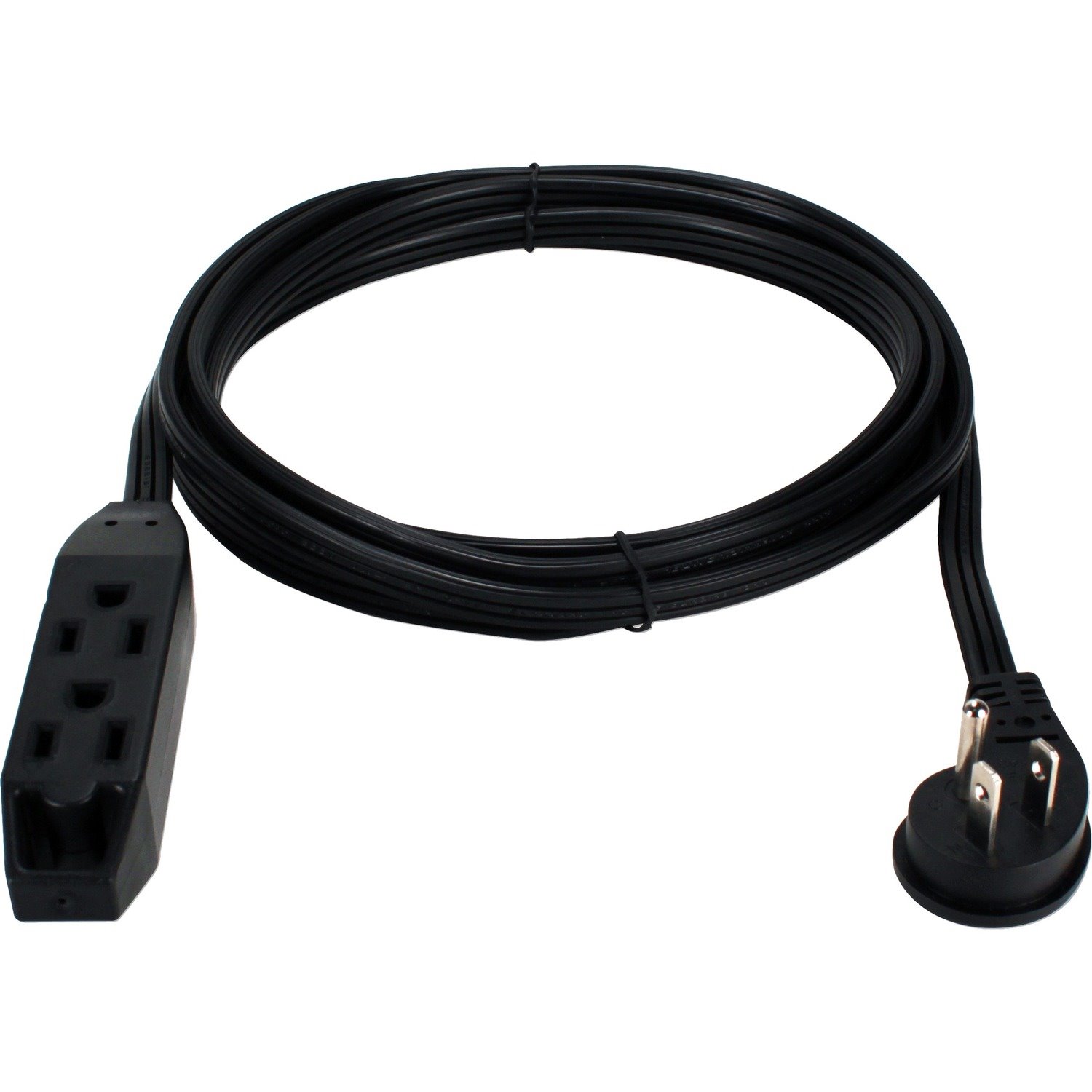 QVS 3-Outlet 3-Prong 25ft Flat Right-Angle Power Extension Cord