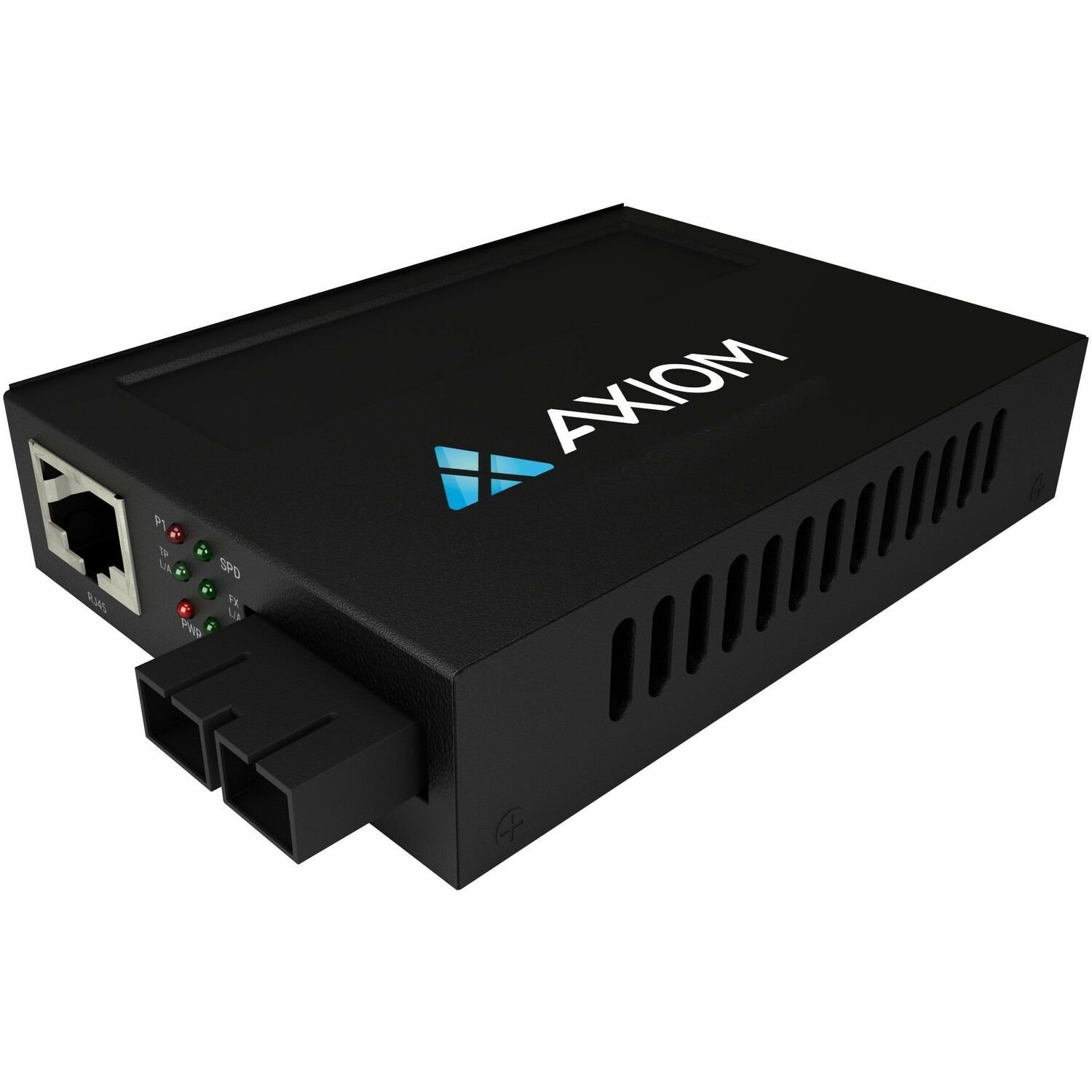 Axiom TAA 1Gbs PoE+ RJ45 to 1000Base-LX Fiber Media Converter - SMF, SC, 10km, 1310nm