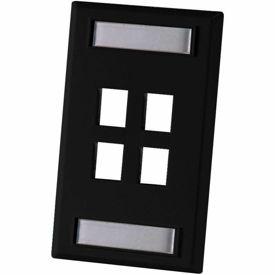 Ortronics Single Gang Keystone Faceplate, 4 Port, Fog White