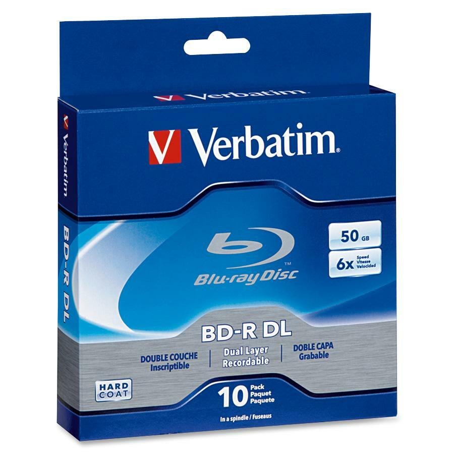 Verbatim BD-R DL 50GB 8X, Verbatim, 10pk Spindle Box Peg Hanger