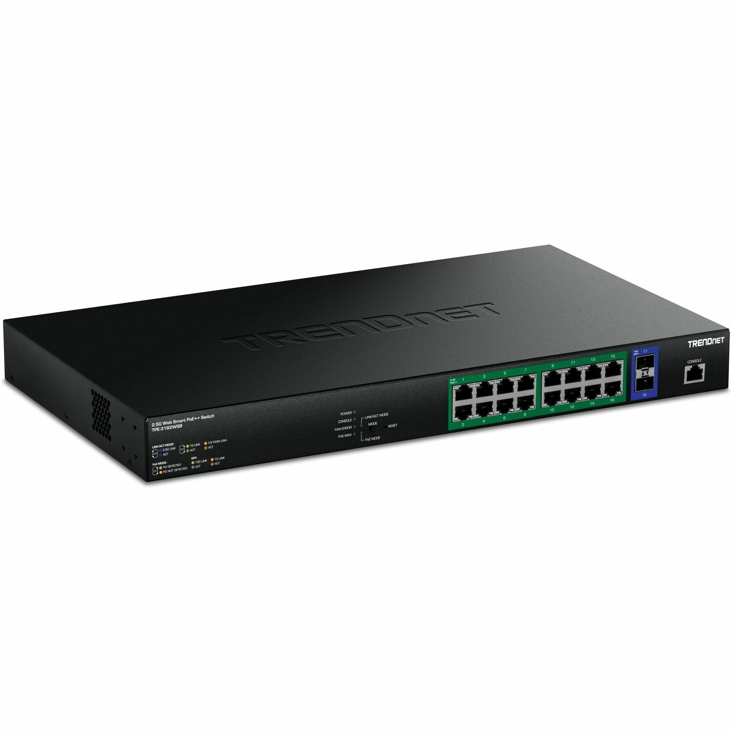 TRENDnet 18-Port 2.5G PoE++ Web Smart Switch with 10G SFP+ Slots