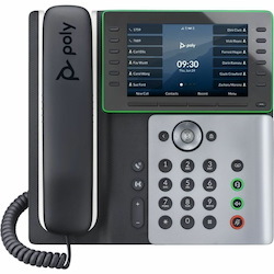 Poly Edge E550 IP Phone - Corded - Corded/Cordless - Bluetooth, Wi-Fi, NFC - 3 Multiple Conferencing - Desktop, Wall Mountable - White, Midnight Blue
