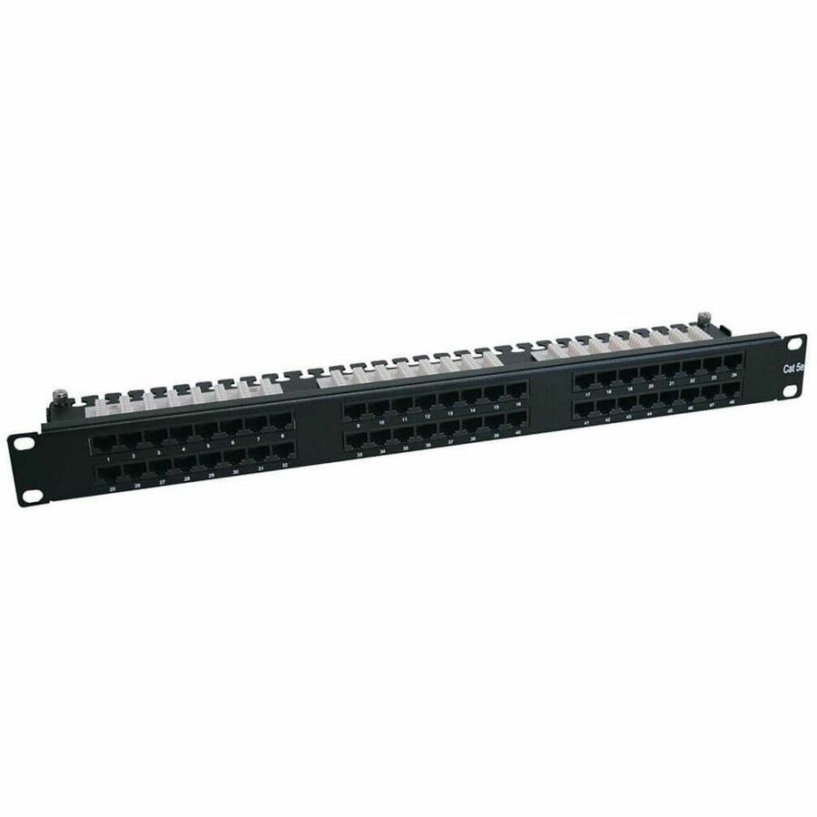 Tripp Lite series N252-048-1U 48 Port(s) Network Patch Panel - Black - TAA Compliant
