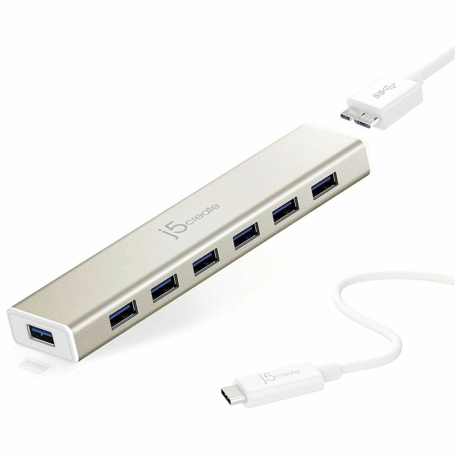 j5create USB Hub - USB Type C - External - Metallic Champagne