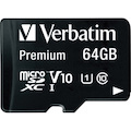 Verbatim 64 GB Class 10/UHS-I (U1) V10 microSDXC - 1 Each - TAA Compliant